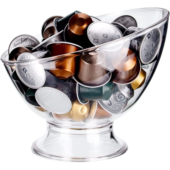 XUET Coffee Pod Holder, Clear K Cup Holder Plastic, Espresso Pod Holders for Counter Small, Pod Storage for K Cups, Vertuo Capsule Creamer Organizer for Coffee Bar