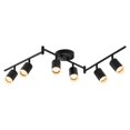 thumbnail image 1 of Bojim 6 Light Black Track Lighting Kit, Modern LED Track Lighting Fixtures Ceiling, Flexibly Rotatable LED Light Head with Acryli, 1 of 10
