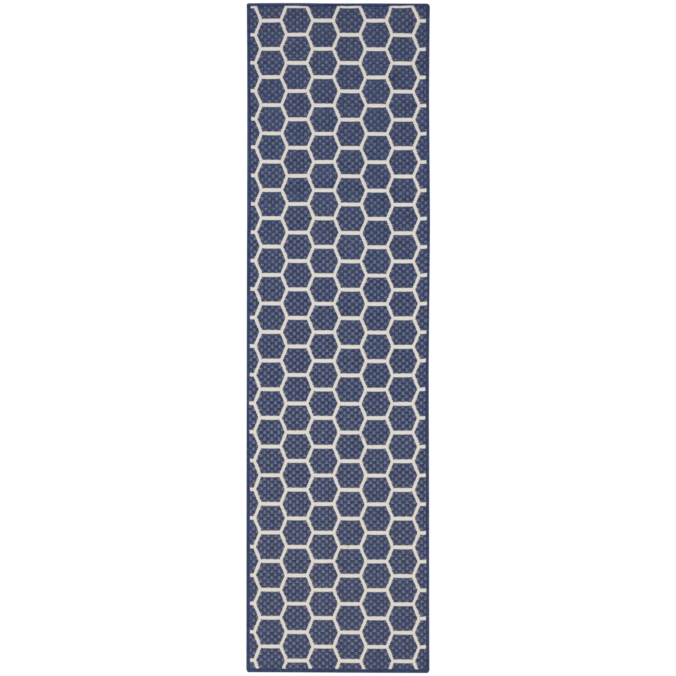 Nourison Twist Reversible 2' x 6' Navy Modern Rug