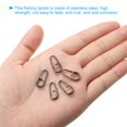 thumbnail image 4 of Uxcell 0.7" Stainless Steel Fishing Quick Snaps Clips Oval Split Rings Fishing Tackle Black 150 Pack, 4 of 6