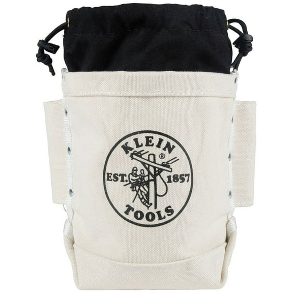 Klein Tools 5416TCP 5 in. x 12 in. x 9 in. Extra Tall Top Closing Bolt Canvas Tool Bag - Natural