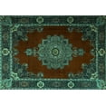 thumbnail image 1 of Ahgly Company Indoor Rectangle Persian Turquoise Blue Traditional Area Rugs, 8' x 10', 1 of 4