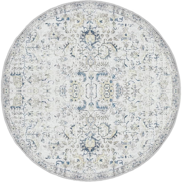 Area Rug x Vintage Rug Indoor Washable Rug Retro Accent Rug Distressed Carpet Multi Floral Print Country Boho Rug Non Slip Kitchen Bedroom Living Room Dining Room Office