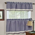 thumbnail image 2 of Achim Home Furnishings Tier Pair Buffalo Check Window Curtain, 58 in x 24 in, Navy & Ivory, 2 of 3