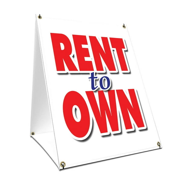 A-frame Sidewalk Rent To Own Sign With Graphics On Each Side | 18" X 24" Print Size