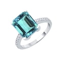 thumbnail image 2 of Sterling Silver with Paraiba Tourmaline and Natural White Topaz Solitaire Ring, 2 of 3