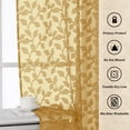 thumbnail image 4 of MKHILL 42x18 Gold Jacquard Clip Sheer Valance Curtains 2 Panels, Rod Pocket Semi Sheer Window Topper for Kitchen RV Small Windows, Each 42"Wx18"L, 4 of 9