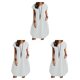 thumbnail image 3 of Vestido de Mujer Minnieouse Color Sólido Sin Mangas Blanco, 3 of 6