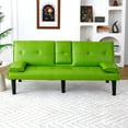 thumbnail image 4 of CQSXDA PVC Folding Sofa Bed with Built-In Cup Holder, Green, 4 of 15