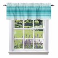 thumbnail image 2 of Gradient Turquoise White Stripes Valances for Windows,Kitchen Valance Rod Pocket Short Curtain, Ombre Abstract Art Valance Curtain Window Valances for Bedroom Bathroom Living Room 54x18in, 2 of 9