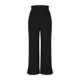 thumbnail image 5 of Besolor Women's Wide Leg Ribbed Knit Pants High Waist Elastic Palazzo Sweater Pants Solid Color Soft Lounge Trousers Black, 5 of 7