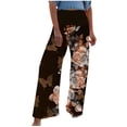 thumbnail image 1 of Mchoice Pants for Women Comfortable Floral Printed High Waist Leisure Long Trousers Wide Leg Sweatpants Yoga Pants, 1 of 5