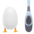 thumbnail image 4 of Cepillo de limpieza con mango de plástico largo Cepillo limpiador de inodoros para inodoro de baño, 4 of 5
