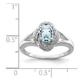 thumbnail image 5 of 925 Sterling Silver Rhodium-Plated Diamond and Aquamarine Ring Size 6, 5 of 6