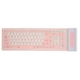 thumbnail image 2 of Soft Silicone Keyboard, 2.4G Cordless 107 Keys Waterproof Oilproof Folding Keyboard, Bright Color Ergonomic Design Keyboard, Fully Silent Using, 2 of 8