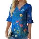 thumbnail image 2 of Camisas de Fiesta de Vacaciones para las Mujeres de Manga de 7 Pulgadas, Blusa de Algodón de Imitación Casual para Todas las Estaciones, 2 of 6