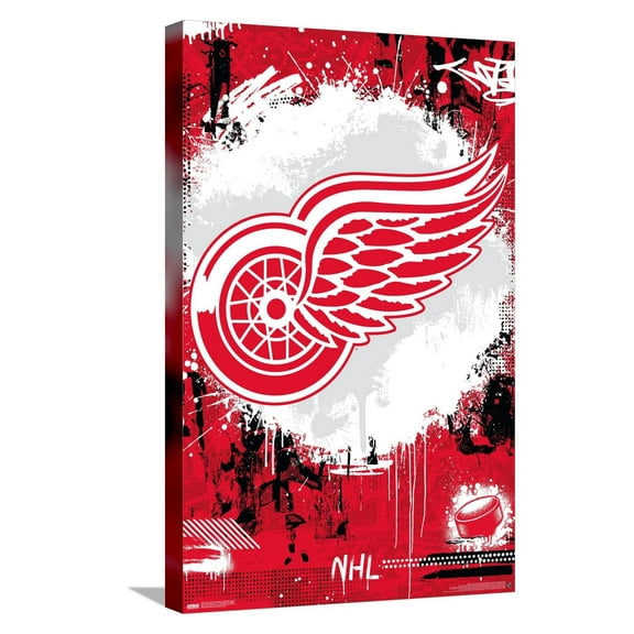 NHL Detroit Red Wings - Maximalist Logo 23 Canvas Wall Poster, 14.725" x 22.375"