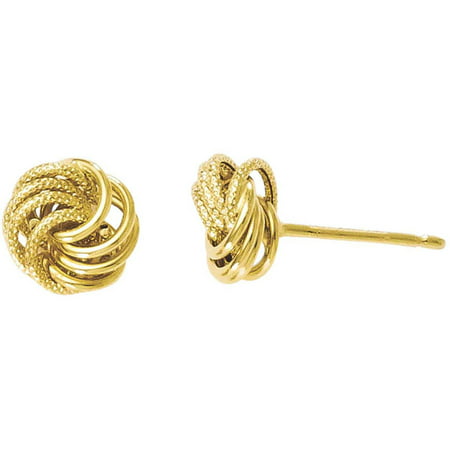 10kt Gold Polished and Textured Post Earrings