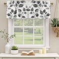 thumbnail image 2 of Black Grey Leaves Curtain Valances for Windows, Kitchen Valance Window Treatments Panel 2 Pack, Vintage Botanical Branches Rod Pocket Short Curtains for Bathroom Bedroom 42 x 12 Inch, 2 of 8