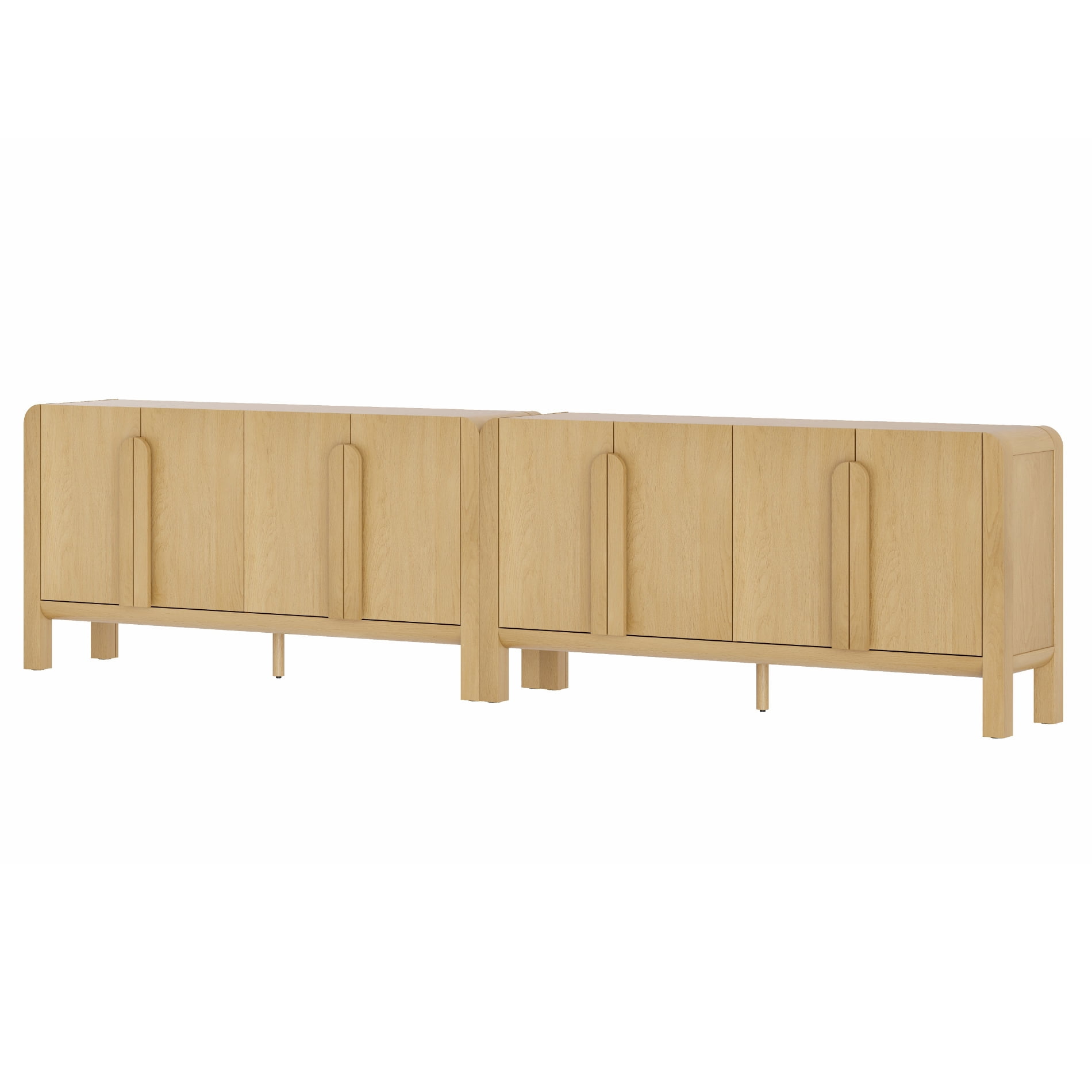 Set of 2 Sideboard Buffet with Storage, Modern 126" Wood Credenza with Doors and Adjustable Shelves for Kitchen，Living Room
