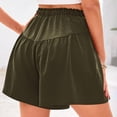 thumbnail image 5 of Hontri Womens Shorts Womens Shorts 2025 Summer Drawstring Ruffle Elastic High Waist Solid Color Casual Beach Shorts with Pockets Shorts for Women, 5 of 6