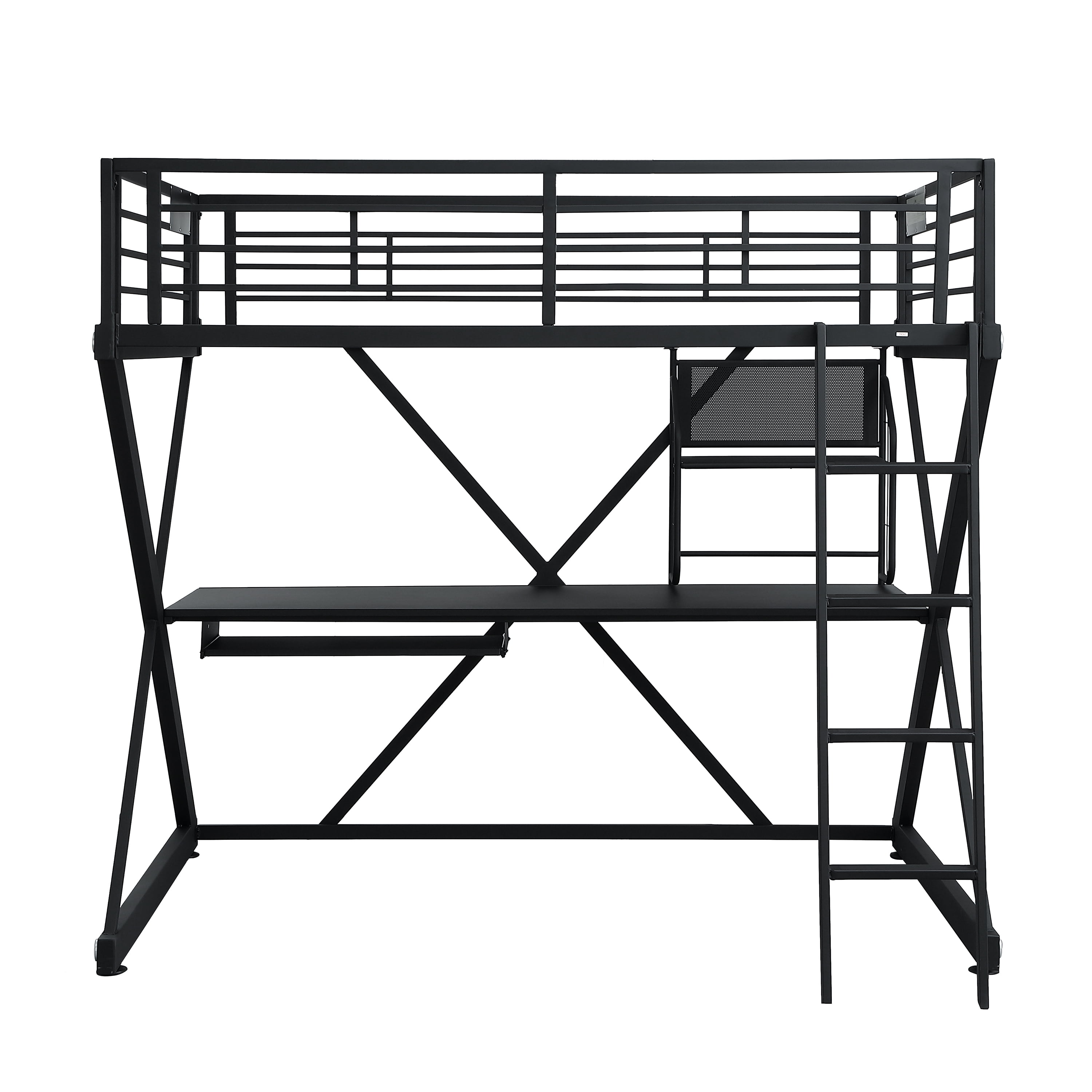 Powell Z Bedroom Full Size Study Loft Bunk Bed Black Walmart