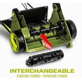 thumbnail image 4 of AJ801E 12-Amp 13-Inch Electric Dethatcher and Scarifier w/Removeable 8-Gallon Collection Bag, 5-Position Height Adjustment, Airboost Technology Increases Lawn Health, 13 inch, Green, 4 of 5