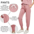 thumbnail image 5 of MLQIDK Pink Scrubs Sets for Women Plus Size Scrub Joggers Petite V Neck Scrub Pants and Tops Medical Scrubs Nurse Uniforms Clothing Set for Women Pink S, 5 of 8