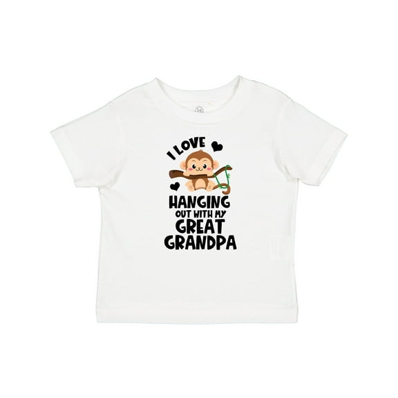 Inktastic Monkey I Love Hanging out with My Great Grandpa Boys or Girls Baby T-Shirt