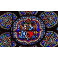 thumbnail image 2 of Perry, William 32x22 Gold Ornate Wood Framed with Double Matting Museum Art Print Titled - Virgin Mary-Jesus Christ stained glass-Notre Dame Cathedral-Paris-France, 2 of 4