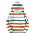 thumbnail image 5 of KyCheLot Girls Loose Sweatshirt Casual Stripe Printed with Pocket Lightweight Comfort Oversized Hoodies 4-14 Years, 5 of 5