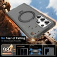 thumbnail image 5 of for Samsung Galaxy S25 Ultra Case, with Magnetic Invisible Stand [Military Drop Protection] [Compatible with MagSafe] Shockproof Slim Translucent Anti-Slip Cover for Samsung Galaxy S25 Ultra, Black, 5 of 6