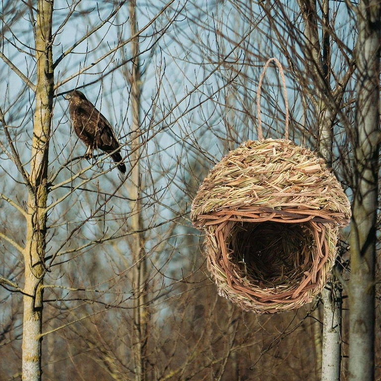 Hand Woven Natural Grass Bird Nest Shelter Hut For Small Weaver