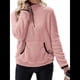 thumbnail image 3 of Sudadera Informal de con Cremallera de un Cuarto para Mujer, Larga, Ligera, Suave y Afelpada, con Bolsillos. Rosa S, 3 of 9