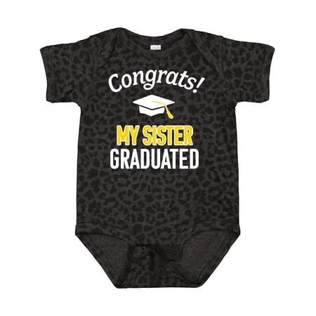 

Inktastic Congrats! My Sister Graduated with Cap Gift Baby Boy or Baby Girl Bodysuit