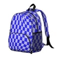 thumbnail image 2 of Blue Wavy Checkered Pattern Backpack for School, Cute School Bag with Adjustable Shoulder Straps and Padded Back, 13.8"x11.4"x6", 2 of 5