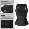 thumbnail image 3 of Vaslanda Sauna Waist Trimmer Vest with Adjustable Double Straps, Women Workout Compression Waist Trainer Sauna Suit Sweat Vest, Weight Loss Neoprene Snug Fit Tank Top, 3 of 6
