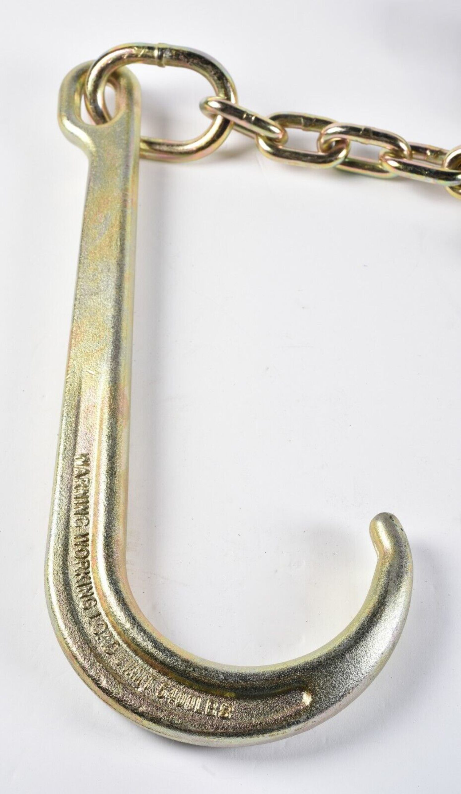 5/16" x 10' Long Shank J Hook Tow Chain w. RTJ Cluster & Grab Hook, 4700 lbs WLL