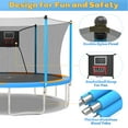 thumbnail image 4 of 14FT Trampoline for Adults Kids, SEGMART Upgraded Kids Outdoor Trampoline with Basketball Hoop, Safety Enclosure Net, Heavy Duty Recreational Round Trampoline for Indoor Outdoor Backyard, Blue, 4 of 8