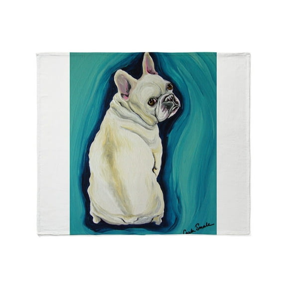 CafePress - White French Bulldog Throw Blanket - Soft Fleece Throw Blanket, 50"x60" for All Ages