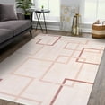 thumbnail image 5 of Maliyah Cream Geometric Acrylic Area Rugs for Living Room Jacquard Textured Modern Rugs Soft Geometric Rug for Bedroom Washable Rug Non-Slip Bohemian Carpet Perfect for Dining Room Office Beige, 5 of 5