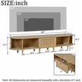 thumbnail image 2 of Modern TV Stand for 65 Inch TV with Rattan Drawer & Sliding Doors, 64.9 Inch Oval Media Console Storage Cabinet, Entertainment Center for Small Space Living Room(Light Oak+64.9 inch), 2 of 18
