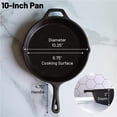 thumbnail image 2 of 10-1/4 Inch Round Medium Pre-Seasoned Cast Iron Skillet, 2 of 7
