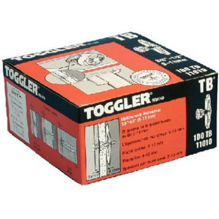 MECHANICAL PLASTICS CORP Toggler 100-Pack  3/8 x 1/2-Inch Shelving Wall (Best Wall Anchors For Shelves)