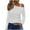 White, variant on Giftesty Womens Shirts Women's Fashion Casual One Shoulder Drop Shoulder Long Sleeve Pullover Long Sleeve Top