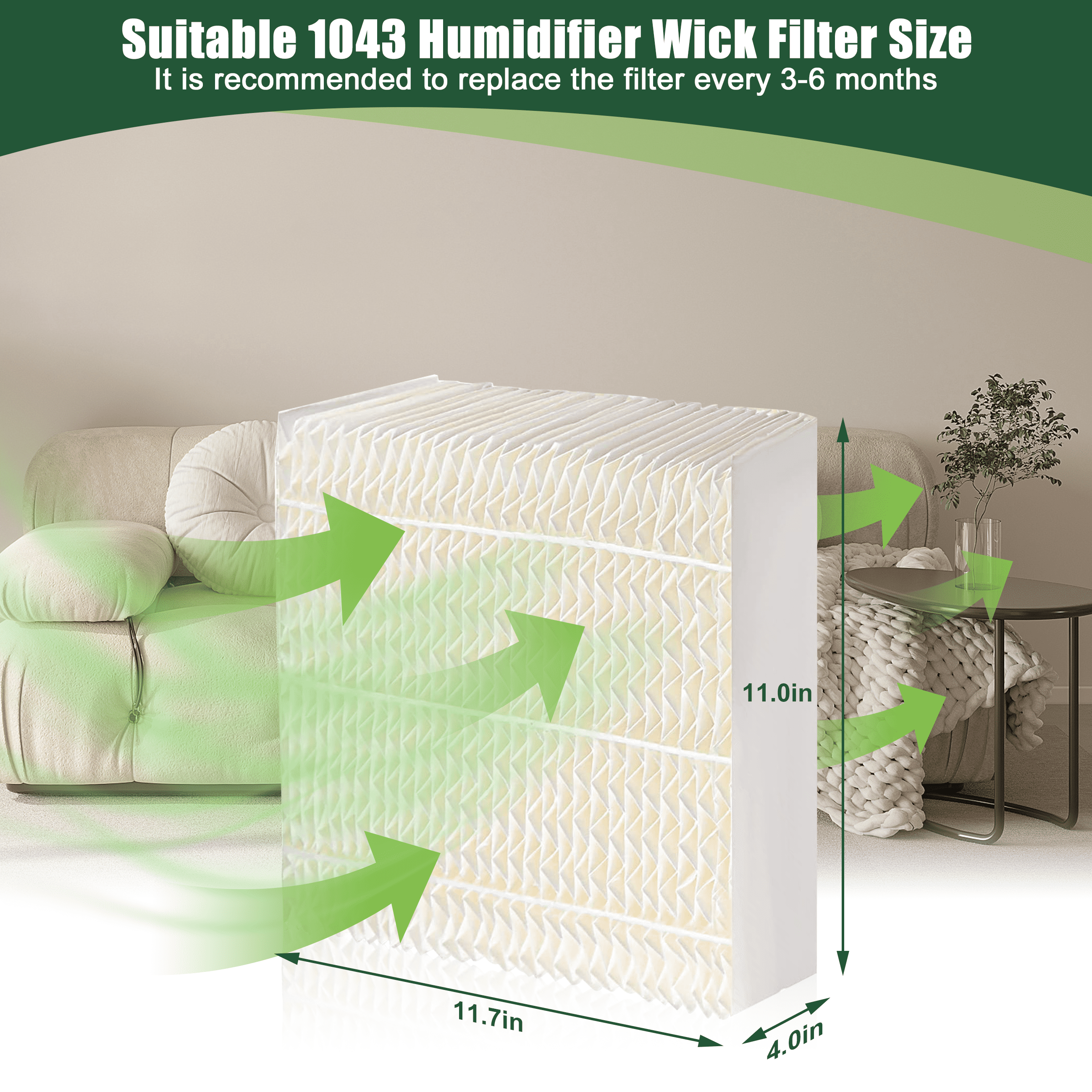 AMI PARTS 1043 Super Wick Humidifier Wick Filter Replacement for Essick Air Aircare EP9500 Space Saver Wick 800
