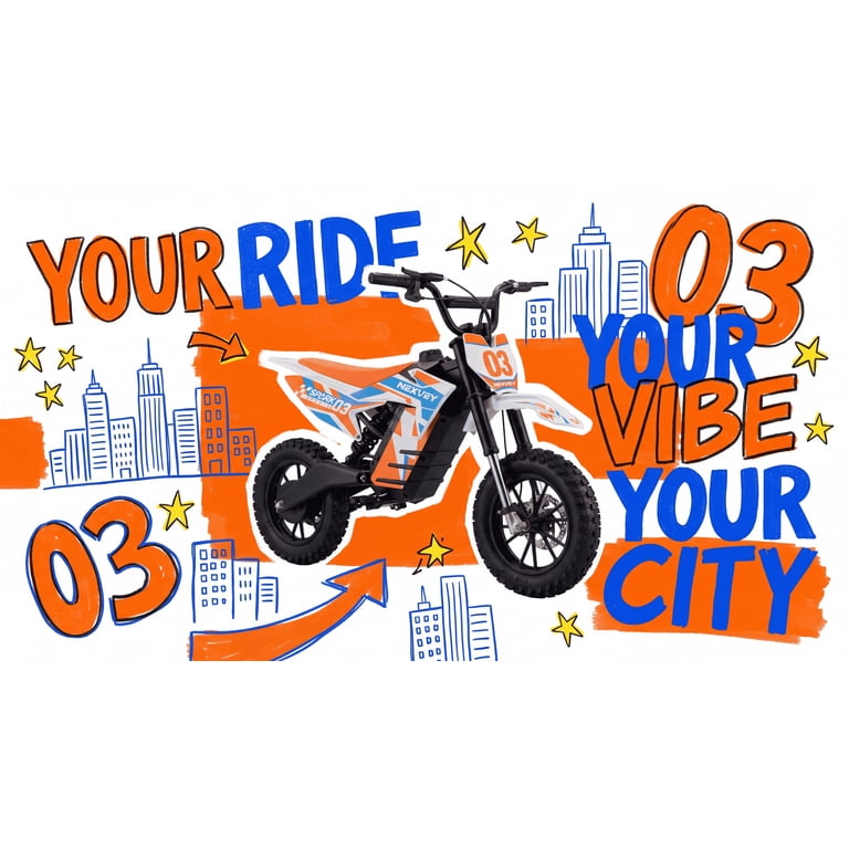 NEXVEY SPARK03 Electric Dirt Bike with Helmet (Size S) for Kids