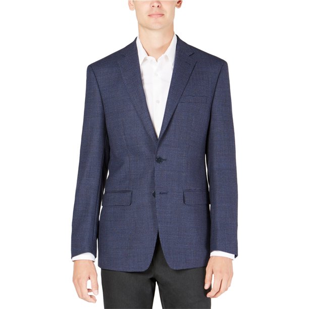 Calvin Klein - Chaqueta de dos botones para hombre, color azul, 44 de largo Calvin Klein dos botones