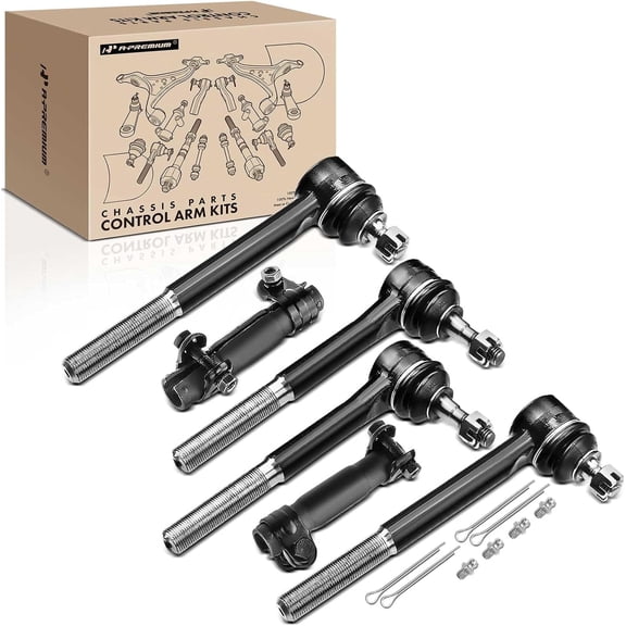 A-Premium 6Pcs Front Suspension Kit Inner Outer Tie Rod End & Adjusting Sleeve Kit Compatible with Chevrolet Tahoe Express 1500 2500 C1500 C2500 Suburban C3500 GMC Yukon Savana 3500