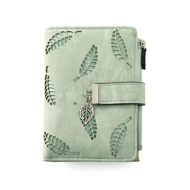 Female Wallet, Fashion PU Leather Hollow Sheet Small Purse Large Capacity Wallets